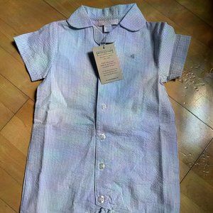 NWT The White Company Seersucker Shortie Romper | 6-9mo